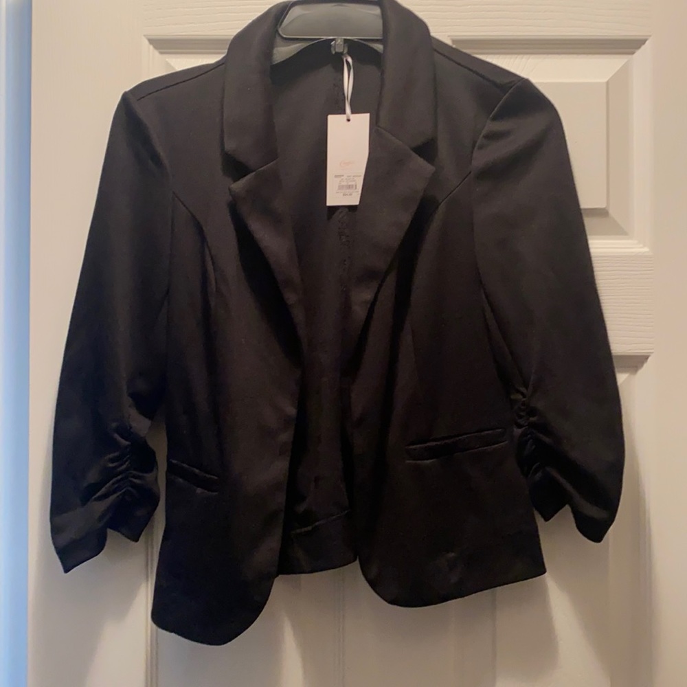Candies knit blazer with lace trim 3/4 sleeve Sz M